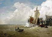 the harbour of ostend by Andreas Achenbach